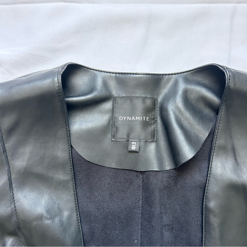 DYNAMITE Faux Leather Jacket Black - Picture 5 of 8